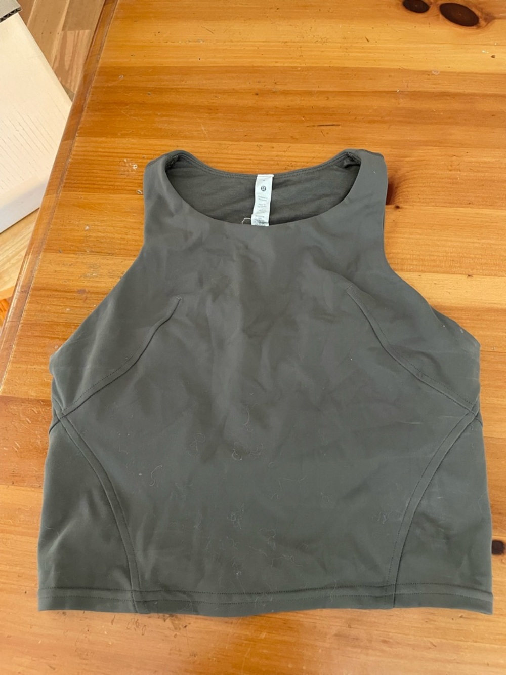 Lululemon athletica Olive Green High-Neck Crop Tank